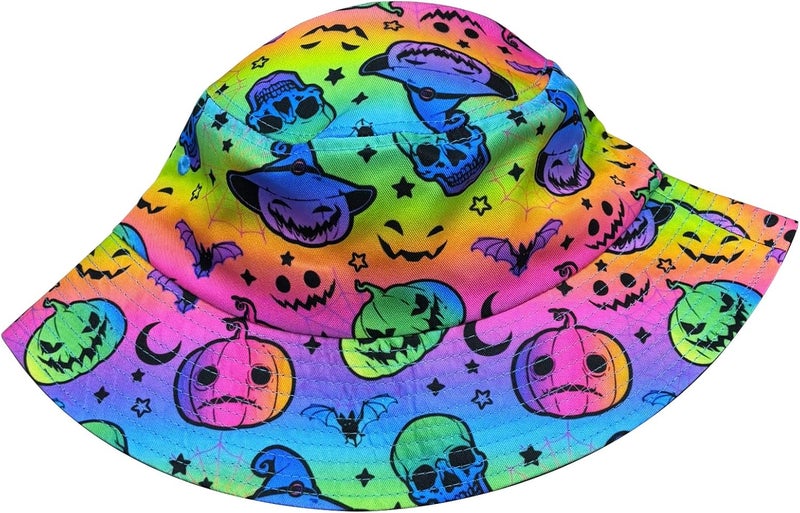 YFBXHSN Cartoon Pumpkin Halloween Bucket Hat Pumpkin Hat Ghost Cap Outdoor for Men Women Beach, Golf, Fishing Hat - Image 2